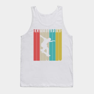 Skateboarding Silhouette Retro Vintage Style Tank Top